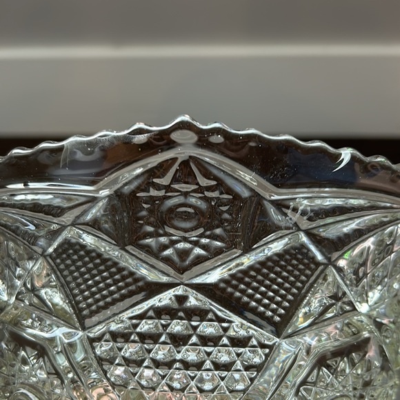 Vintage 1910 Keystone Pattern Pedestal Compote by U.S. Glass Co. (Reproduction) - Picture 10 of 14